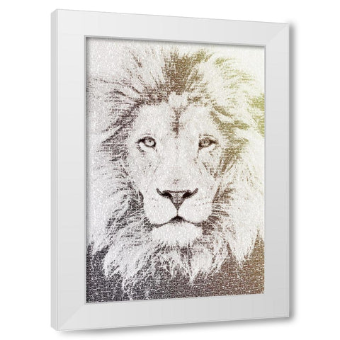 Lion White Modern Wood Framed Art Print by Flores, Paula Belle