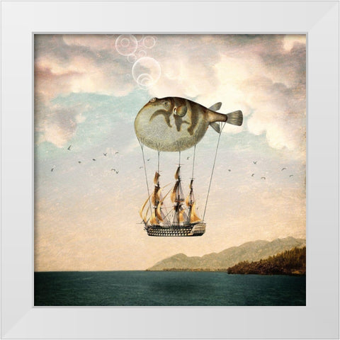 The Big Journey White Modern Wood Framed Art Print by Flores, Paula Belle