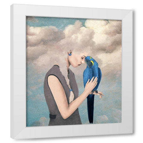 You Are Safe With Me White Modern Wood Framed Art Print by Flores, Paula Belle