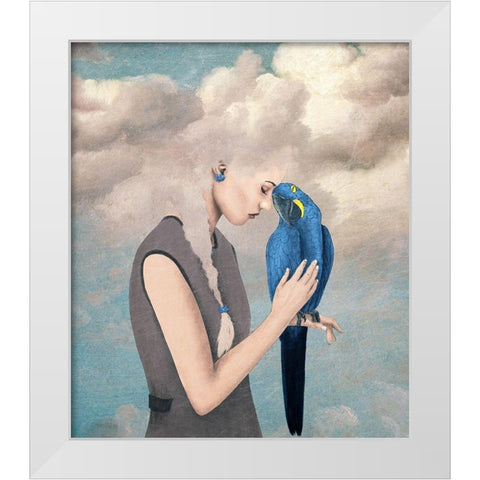 You Are Safe With Me White Modern Wood Framed Art Print by Flores, Paula Belle