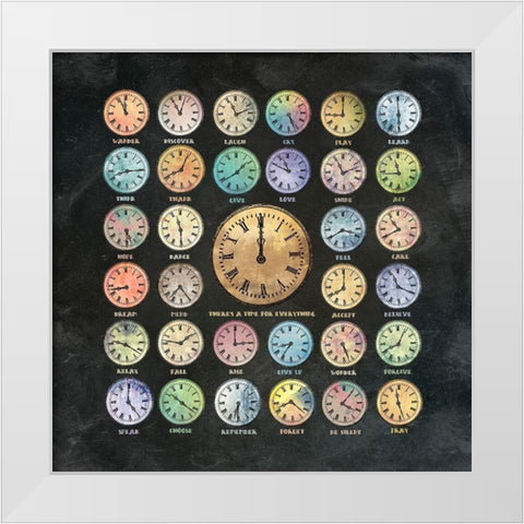 There is a Time for Everything White Modern Wood Framed Art Print by Flores, Paula Belle