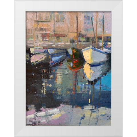 Valencia Boats White Modern Wood Framed Art Print by Forst, Beth A.