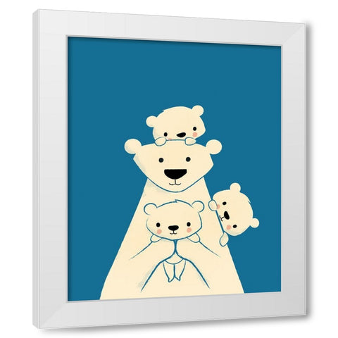 Papa Bear White Modern Wood Framed Art Print by Fleck, Jay