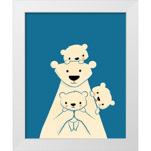 Papa Bear White Modern Wood Framed Art Print by Fleck, Jay