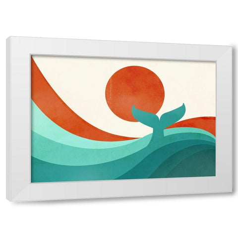 Wave (Day) White Modern Wood Framed Art Print by Fleck, Jay