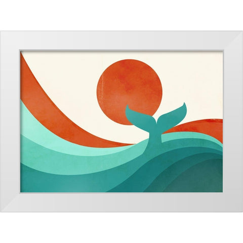 Wave (Day) White Modern Wood Framed Art Print by Fleck, Jay