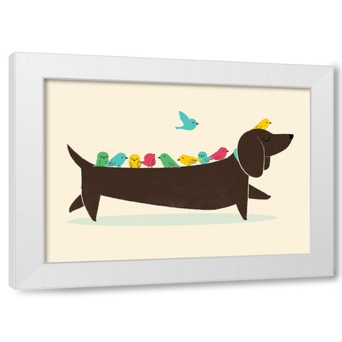 Bird Dog White Modern Wood Framed Art Print by Fleck, Jay