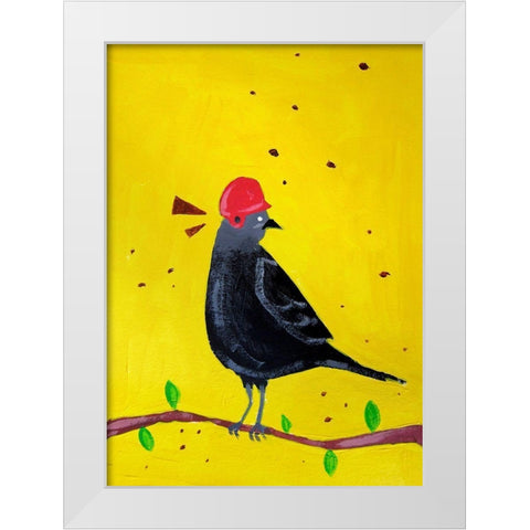 Messenger Bird No. 2 White Modern Wood Framed Art Print by Filiuta, Robert