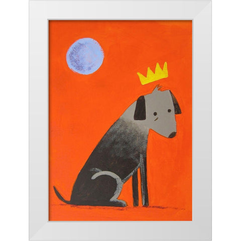Moon Dog White Modern Wood Framed Art Print by Filiuta, Robert