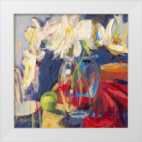 Indiana Peonies White Modern Wood Framed Art Print by Forst, Beth A.