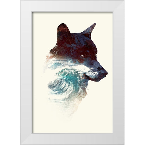 Night Swim White Modern Wood Framed Art Print by Farkas, Robert