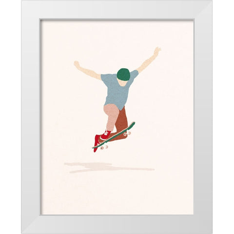 Skate Non-Comply White Modern Wood Framed Art Print by Farkas, Robert