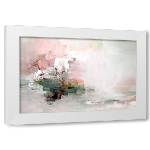 Totally Happy White Modern Wood Framed Art Print by Fox, Rebecca