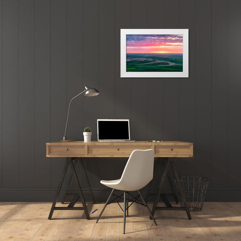 Palouse Sunset White Modern Wood Framed Art Print by Getty, Bruce