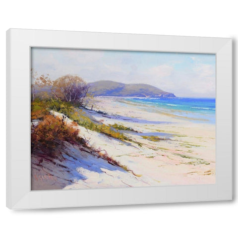 Port Stephans Beach Sands White Modern Wood Framed Art Print by Gercken, Graham