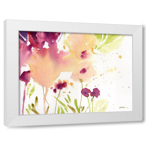 Maroon White Modern Wood Framed Art Print by Golden, Sheila