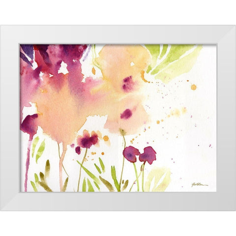 Maroon White Modern Wood Framed Art Print by Golden, Sheila