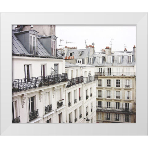 Montmartre White Modern Wood Framed Art Print by Grainne, Lupen