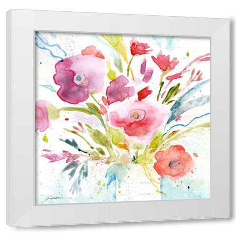 Bouquet with Magenta White Modern Wood Framed Art Print by Golden, Sheila