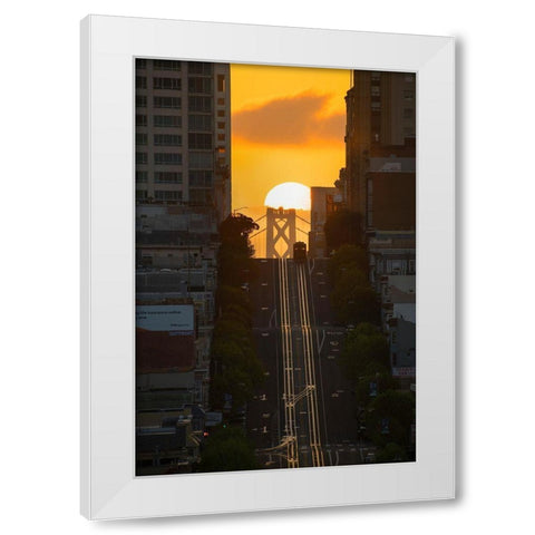 Lombard Street Cable Car White Modern Wood Framed Art Print by Getty, Bruce