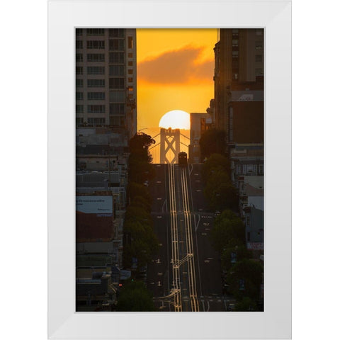 Lombard Street Cable Car White Modern Wood Framed Art Print by Getty, Bruce