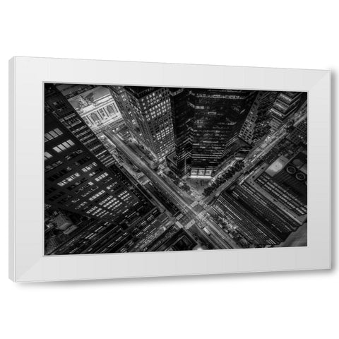 New York City Looking Down White Modern Wood Framed Art Print by Getty, Bruce