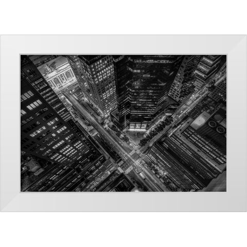 New York City Looking Down White Modern Wood Framed Art Print by Getty, Bruce