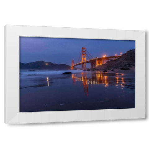Reflection Marshall Beach White Modern Wood Framed Art Print by Getty, Bruce