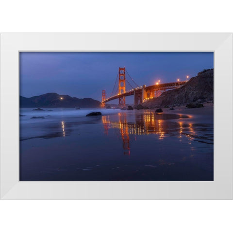 Reflection Marshall Beach White Modern Wood Framed Art Print by Getty, Bruce