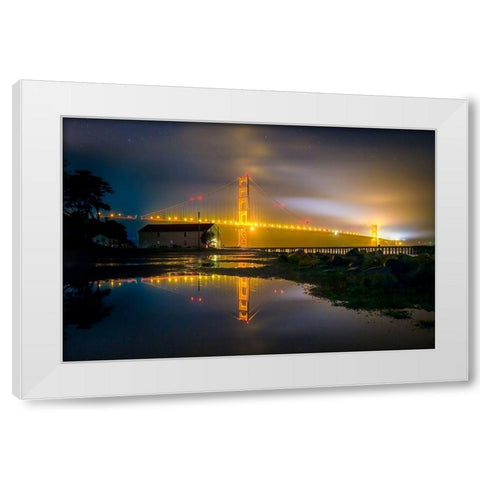 Dark Night White Modern Wood Framed Art Print by Gordon, Dave