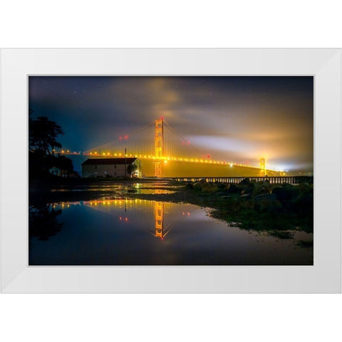 Dark Night White Modern Wood Framed Art Print by Gordon, Dave