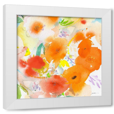 Fiesta No. 5 White Modern Wood Framed Art Print by Golden, Sheila