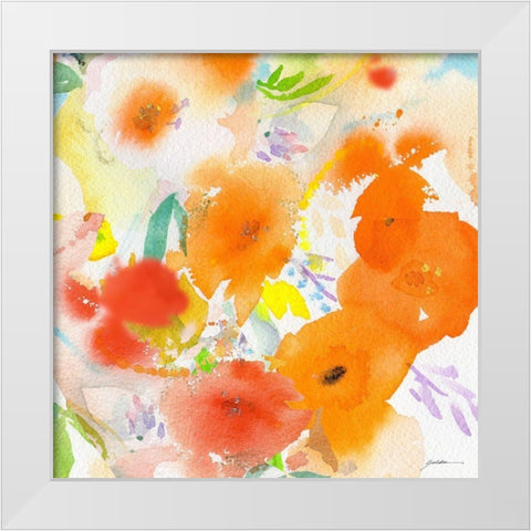 Fiesta No. 5 White Modern Wood Framed Art Print by Golden, Sheila