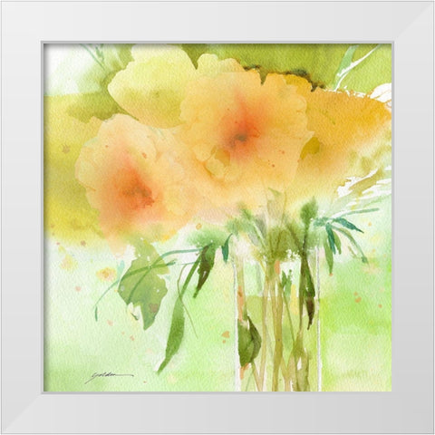 Verdant Bouquet White Modern Wood Framed Art Print by Golden, Sheila