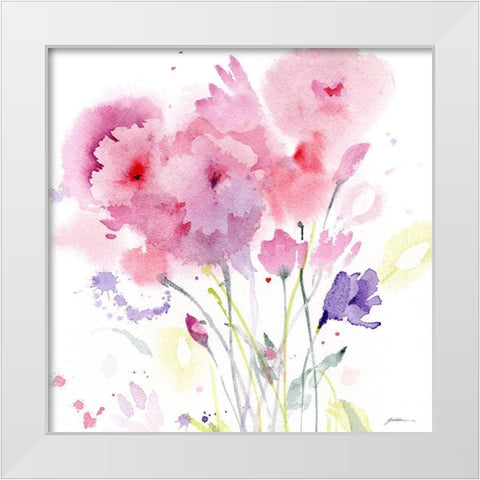 Blush Garden White Modern Wood Framed Art Print by Golden, Sheila
