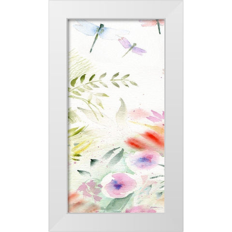 Flight of the Dragonfly #1 White Modern Wood Framed Art Print by Golden, Sheila