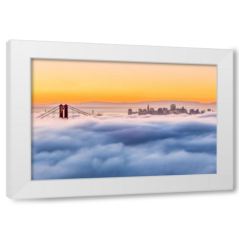 Morning Fog White Modern Wood Framed Art Print by Gordon, Dave