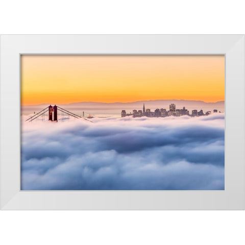 Morning Fog White Modern Wood Framed Art Print by Gordon, Dave