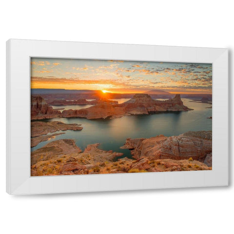 Gunsight Sunrise White Modern Wood Framed Art Print by Gavrilis, John