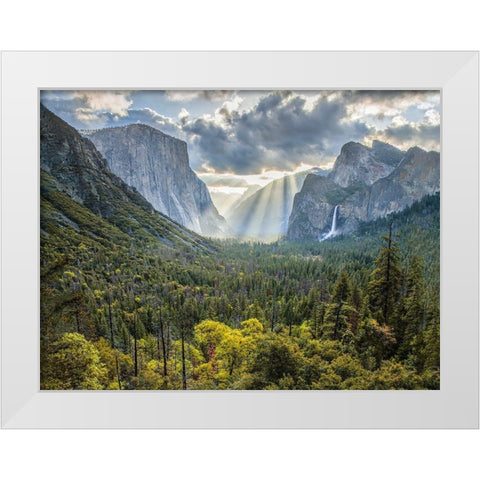 Tunnel View Sun Rays White Modern Wood Framed Art Print by Gavrilis, John