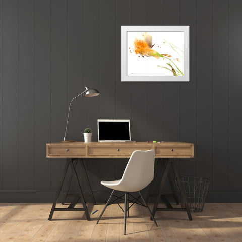 Ochre Opening White Modern Wood Framed Art Print by Golden, Sheila