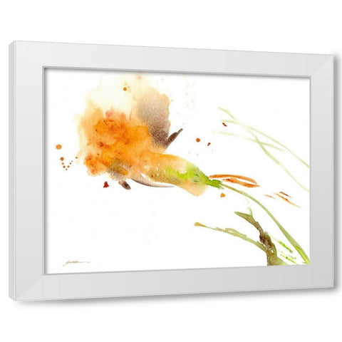 Ochre Opening White Modern Wood Framed Art Print by Golden, Sheila