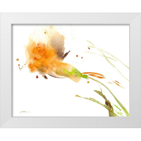 Ochre Opening White Modern Wood Framed Art Print by Golden, Sheila