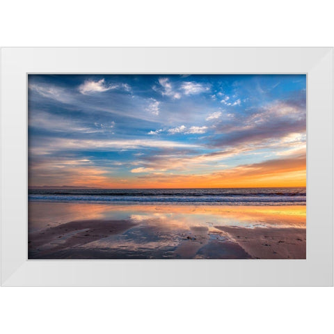 Cloud Reflections Twin Lakes Beach White Modern Wood Framed Art Print by Gavrilis, John