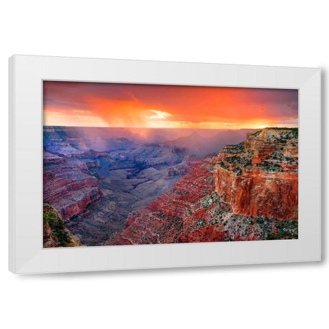 Monsoon Sunset White Modern Wood Framed Art Print by Gavrilis, John