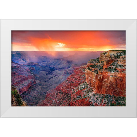 Monsoon Sunset White Modern Wood Framed Art Print by Gavrilis, John