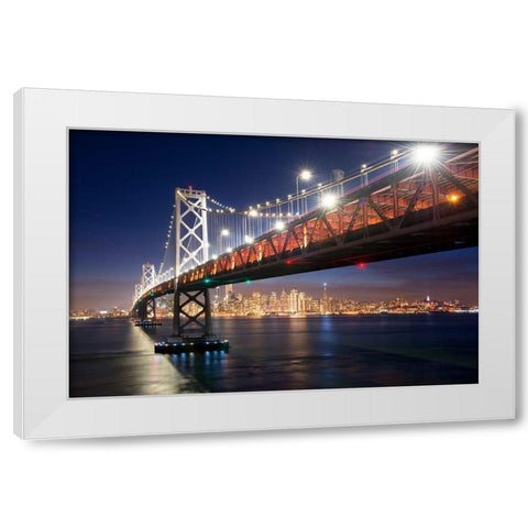 Under The Bay Bridge White Modern Wood Framed Art Print by Gavrilis, John