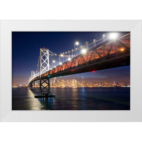 Under The Bay Bridge White Modern Wood Framed Art Print by Gavrilis, John