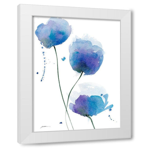 Periwinkle Blue White Modern Wood Framed Art Print by Golden, Sheila