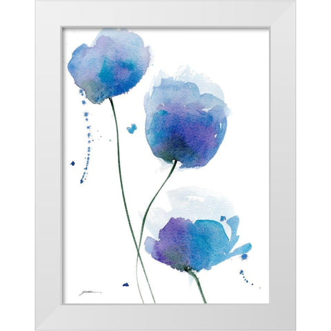 Periwinkle Blue White Modern Wood Framed Art Print by Golden, Sheila